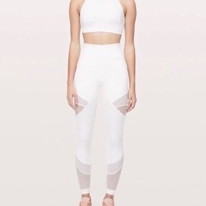 Lululemon White Mesh Leggings